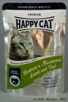 Хэппи Кэт Нежные кусочки в желе (Happy cat Premium 022491), Ягненок с Телятиной уп. (пауч). 100 г