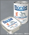 MONGE 70014229 Монопротеиновые консервы для собак, Только индейка, банка 400 г