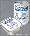 MONGE 70014151 Монопротеиновые консервы для собак, Только ягненок, лоток 150 г