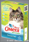 Витаминизированное лакомство Омега Neo+ для выведения шерсти из желудка кошек, уп. 90 таб